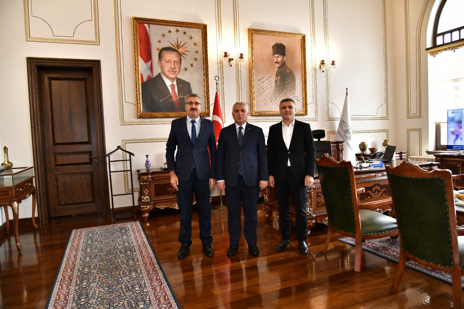 Tekirdağ Namık Kemal Üniversitesi Rektörü Şahin, Vali Aziz Yıldırım’a Veda Ziyaretinde Bulundu