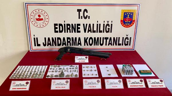Edirne'de 178 tarihi obje ele geçirildi