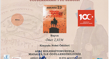 DEKAN PROF. DR. ÖMER ZAİM’E PUL SERGİSİNDEN ALTIN MADALYA