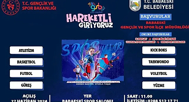 Babaeski'de Ücretsiz Spor Kursları Başlıyor
