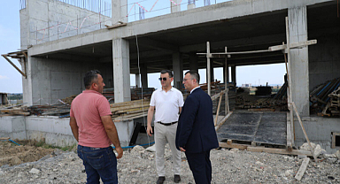 Başkan Çetin, Okul İnşaatlarında İncelemelerde Bulundu