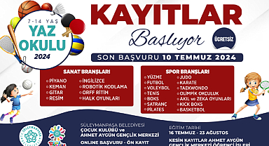 Süleymanpaşa Belediyesi 2024 Yaz Okulu başvuruları başladı 