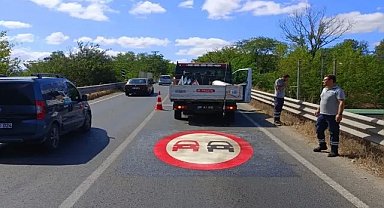 ÇORLU'DA YATAY İŞARETLEME ÇALIŞMALARI YAPILIYOR