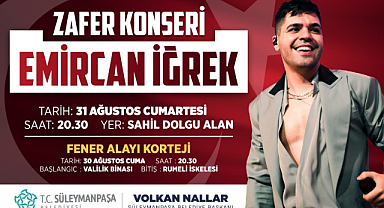 Zafer Bayramı Coşkusu Süleymanpaşalıları Emir Can İğrek Konserinde Buluşturacak