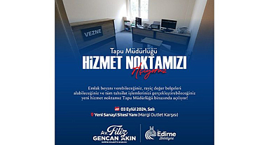 Edirne Belediyesi ve Tapu İl Müdürlüğü Arasında İşbirliği: Yeni Hizmet Noktası Vatandaşların Hizmetine Açıldı