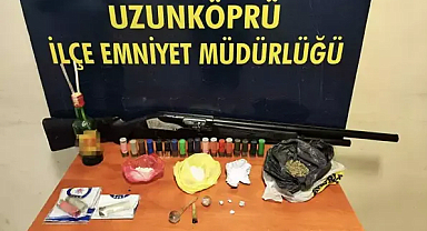 Edirne’de evinde uyuşturucu ve silah ele geçirilen şüpheliye tutuklama