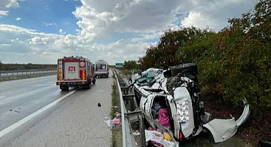 Havsa Otobanında Korkutan Trafik Kazası!