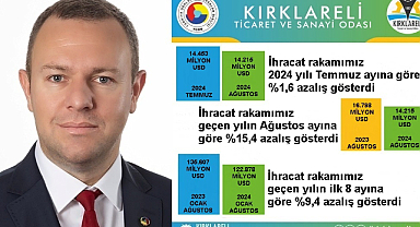 Kırklareli, Ağustos 2024 İhracatında Gerileme Yaşadı