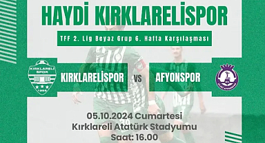 Kırklarelispor Bugün Afyonspor'u Ağırlıyor