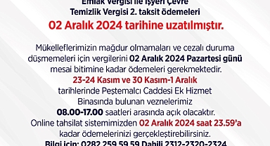Emlak ve İşyeri Çevre Temizlik Vergisi 2. Taksit Son Ödeme Tarihi 2 Aralık