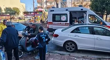 Devrilen motosikletin ehliyetsiz ve kasksız sürücüsü yaralandı