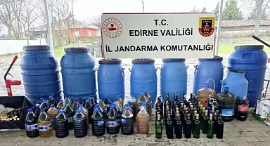 Edirne'de 1560 litre 'sahte şarap' ele geçirildi