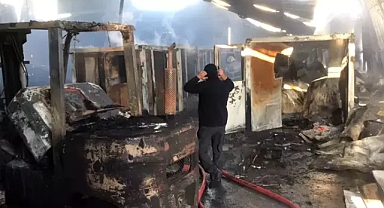 Tekirdağ'da konteyner üreten işletmede yangın