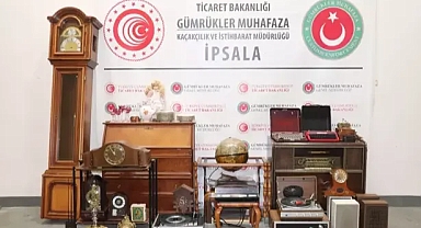 İpsala Sınır Kapısı’nda, minibüste antika eşyalar ele geçirildi