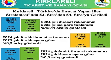 Kırklareli'nin İhracat Performansı Geriledi: 52. Sıradan 54. Sıraya