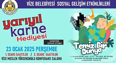 Vize Belediyesi'nden Yarıyıl Tatilinde Çocuklara Özel Tiyatro Etkinliği!