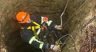 Keşan’da 32 Metrelik Kuyuya Düşen Keçiler Kurtarıldı!