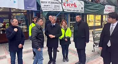 Vali Sezer'den sokak sağlıklaştırması çalışmalarının devam ettiği Saraçlar Caddesi'nde inceleme