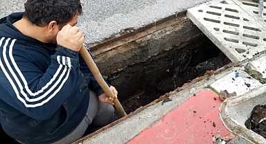 Babaeski'de Yağmur Suyu Izgaraları Temizleniyor