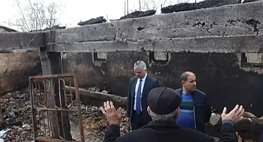 Edirne Tarım ve Orman Müdürü Bayazıt, yangın çıkan çiftlikte incelemede bulundu
