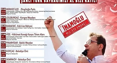 Kırklareli’nde Ekrem İmamoğlu’na Destek Mitingleri Düzenlenecek