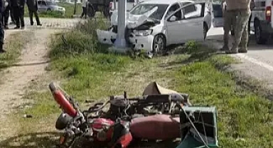 Otomobille çarpışan motosikletin sürücüsü ağır yaralandı