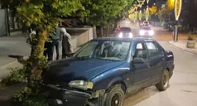 Edirne'de, ağaca çarpan otomobilin alkollü sürücüsü yaralandı
