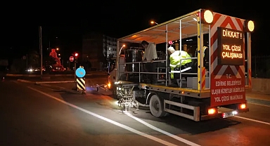 Edirne’de Yol Çizgileri Yenileniyor, Ulaşım Daha Güvenli Hale Geliyor