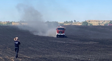 Edirne'de 40 dönüm buğday tarlası yandı