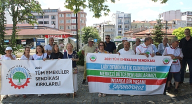 Tüm Emekliler Sendikası Kırklareli Şubesi'nden Yoksulluğa Karşı Güçlü Mesaj