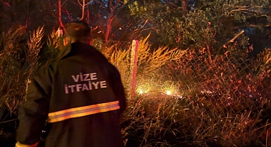 Vize’de Pazarlı Köyünde Tarla Yangınına Hızlı Müdahale