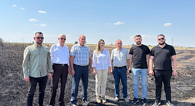 CHP Edirne İl Başkanı Harika Taybıllı'dan Anız Yangını Sonrası Köylere Geçmiş Olsun Ziyareti