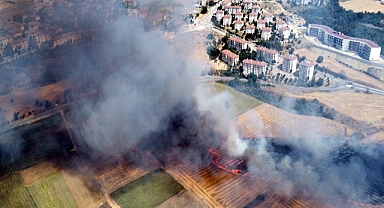 Edirne’de tarım arazisinde çıkan yangın yerleşim yerine sıçramadan söndürüldü