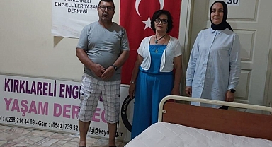 Kırklareli'nde Hasta Yatağı Bağışı İhtiyaç Sahibine Ulaştırıldı