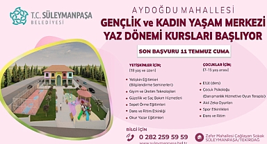 Süleymanpaşa Belediyesi Kadınlara ve Çocuklara Yaz Kursları ile Destek Olacak