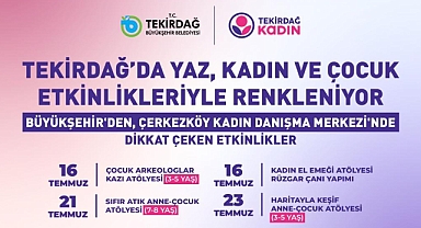 TEKİRDAĞ'DA YAZ, KADIN VE ÇOCUK ETKİNLİKLERİYLE RENKLENİYOR
