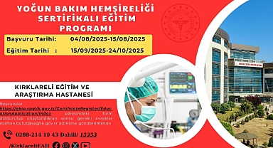 Kırklareli Eğitim ve Araştırma Hastanesi'nden Yoğun Bakım Hemşireliği Sertifika Programı
