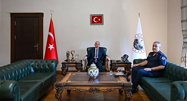 Kırklareli Valisi Uğur Turan, İl Jandarma Komutanı Yusuf Eskitürk'ü Kabul Etti