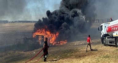 Tekirdağ'da çiftlikte çıkan yangın söndürüldü