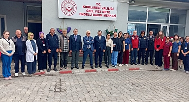 Vize Kaymakamı Kemal Balaban ve Vali Yardımcısı Ahmet Çırakoğlu'ndan Engelli Bakım Merkezine Ziyaret