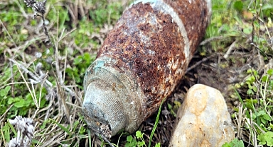 Edirne'de köy merasında bulunan top mermisi imha edildi