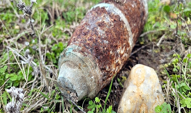 Edirne'de köy merasında bulunan top mermisi imha edildi