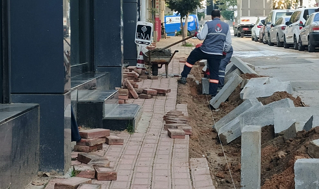Kırklareli Belediyesi Yayla Caddesi'nde Kaldırım Çalışmalarına Hız Verdi