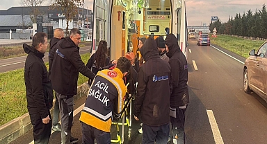 Köpeğe çarpan otomobilin sürücüsü yaralandı