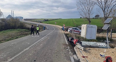Tekirdağ'da motosiklet, yol kenarındaki tel çite çarptı; 1 ölü, 1 yaralı