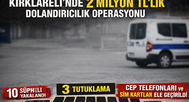 Kırklareli'nde 2 Milyon TL'lik Dolandırıcılık Operasyonu