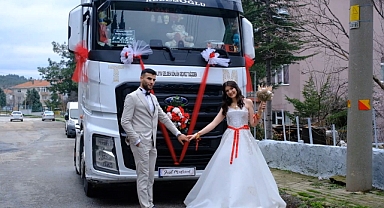 TIR, gelin arabası oldu