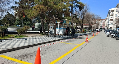 Kırklareli Belediyesi, Vilayet Durağındaki Yazı ve Çizgileri Yeniledi
