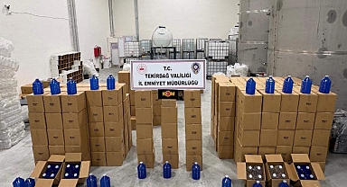 Tekirdağ'da 17 bin 815 litre etil alkol ele geçirildi