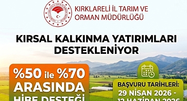 Kırklareli'nde Kırsal Kalkınma Yatırımlarına Hibe Desteği